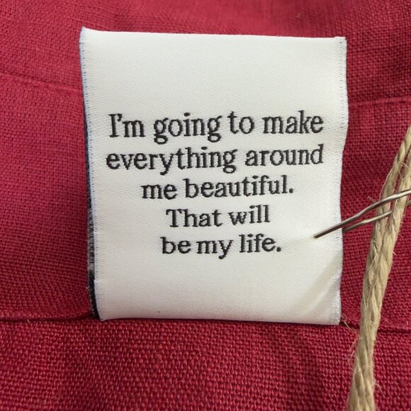 NWT Son De Flor Red Linen Long Sleeve Sailor Collar Dress L/XL Made In Lithuania - Picture 6 of 12